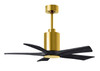 Matthews Fan Company - PA5-BRBR-BK-42 - 42"Ceiling Fan - Patricia - Brushed Brass
