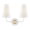 Mitzi - H318102-AGB/WH - Two Light Wall Sconce - Merri - Aged Brass/Soft Off White