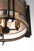 Maxim - 27560BKBWAB - Three Light Flush Mount - Boundry - Black / Barn Wood / Antique Brass