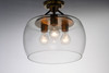 Maxim - 26130CLBZAB - Three Light Semi-Flush Mount - Goblet - Bronze / Antique Brass
