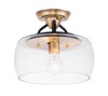 Maxim - 26129CLBZAB - One Light Semi-Flush Mount - Goblet - Bronze / Antique Brass