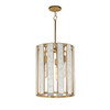 Maxim - 12802CZNAB - Three Light Foyer Pendant - Miramar - Capiz / Natural Aged Brass