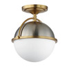 Maxim - 12410SWSNSBR - One Light Semi Flush Mount - Duke - Satin Nickel / Satin Brass