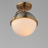 Maxim - 12410SWSNSBR - One Light Semi Flush Mount - Duke - Satin Nickel / Satin Brass