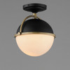 Maxim - 12410SWBKWBR - One Light Semi Flush Mount - Duke - Black/Weathered Brass