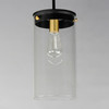 Maxim - 12408CLBKSBR - One Light Pendant - Pinn - Black / Satin Brass