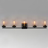 Maxim - 12405CLBKSBR - Five Light Bath Vanity - Pinn - Black / Satin Brass