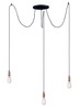 Maxim - 12123BKAB - Three Light Pendant - Early Electric - Black / Antique Brass