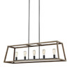 Visual Comfort Studio - F3193/5WOW/AF - Five Light Linear Chandelier - Gannet - Weathered Oak Wood / Antique Forged Iron