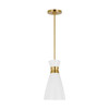 Visual Comfort Studio - EP1221MWTBBS - One Light Pendant - Heath - Matte White and Burnished Brass