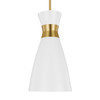 Visual Comfort Studio - EP1221MWTBBS - One Light Pendant - Heath - Matte White and Burnished Brass
