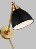 Visual Comfort Studio - CW1131MBKBBS - One Light Wall Sconce - Wellfleet - Midnight Black and Burnished Brass