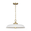 Visual Comfort Studio - CP1231MWTBBS - One Light Pendant - Wellfleet - Matte White and Burnished Brass