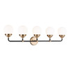 Visual Comfort Studio - 4487905-848 - Five Light Wall / Bath - Cafe - Satin Brass
