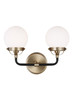 Visual Comfort Studio - 4487902-848 - Two Light Wall / Bath - Cafe - Satin Brass
