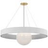 Visual Comfort Signature - WS 5002HAB/WHT-WG - LED Chandelier - Arena - Hand-Rubbed Antique Brass and White Glass
