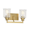 Savoy House - 8-1972-2-322 - Two Light Bath Bar - Hampton - Warm Brass