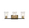 Savoy House - 8-1720-3-143 - Three Light Bathroom Vanity - Sidney - Matte Black with Warm Brass Accents