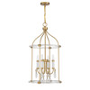 Savoy House - 7-7714-4-195 - Four Light Pendant - Mayfair - Warm Brass and Chrome