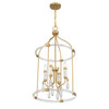 Savoy House - 7-7714-4-195 - Four Light Pendant - Mayfair - Warm Brass and Chrome