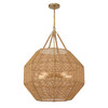 Savoy House - 7-5106-5-177 - Five Light Pendant - Selby - Burnished Brass and Rattan