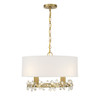 Savoy House - 7-4366-4-322 - Four Light Pendant - Dahlia - Warm Brass