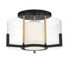 Savoy House - 6-1981-1-143 - One Light Semi-Flush Mount - Eaton - Matte Black with Warm Brass Accents