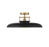 Savoy House - 6-1685-1-143 - One Light Semi-Flush Mount - Gavin - Matte Black with Warm Brass Accents