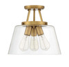 Savoy House - 6-1024-3-322 - Three Light Semi-Flush Mount - Calhoun - Warm Brass