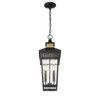 Savoy House - 5-717-143 - Two Light Outdoor Hanging Lantern - Kingsley - Matte Black with Warm Brass