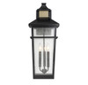 Savoy House - 5-715-143 - Three Light Outdoor Wall Lantern - Kingsley - Matte Black with Warm Brass