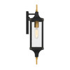 Savoy House - 5-275-144 - One Light Outdoor Wall Lantern - Glendale - Matte Black and Weathered Brushed Brass