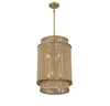 Savoy House - 3-1773-6-320 - Six Light Pendant - Ashburn - Warm Brass and Rope