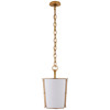 Visual Comfort Signature - S 5645HAB-WHT - One Light Pendant - Hastings - Hand-Rubbed Antique Brass
