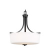 Generation Lighting. - 6528803-112 - Three Light Pendant - Kemal - Midnight Black