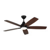 Generation Lighting. - 5LWDR52MBKD - 52" Ceiling Fan - Lowden - Midnight Black