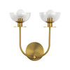 Alora - WV515212BGCL - Two Light Wall Vanity - Sylvia - Brushed Gold/Clear Glass