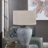 Uttermost - 26228-1 - One Light Table Lamp - Pelia - Aqua Blue Crackle Glaze With Light Gray Textured Pattern