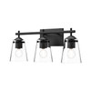 Alora - VL638221MBCL - Three Light Bathroom Fixtures - Addison - Clear Glass/Matte Black