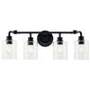 Kichler - 45667BK - Four Light Bath - Gunnison - Black
