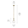 Kichler - 42456NBR - One Light Pendant - Everly - Natural Brass
