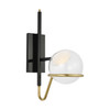 Visual Comfort Modern - 700WSCRBY18BNB-LED927 - LED Wall Sconce - Crosby - Glossy Black/Natural Brass