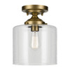 Kichler - 44033NBR - One Light Semi Flush Mount - Winslow - Natural Brass