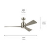 Kichler - 310452BSS - 52"Ceiling Fan - TRUE - Brushed Stainless Steel