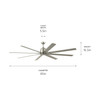 Kichler - 310285NI - 84"Ceiling Fan - Breda - Brushed Nickel