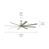 Kichler - 310285NI - 84"Ceiling Fan - Breda - Brushed Nickel