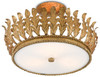 Currey and Company - 9999-0024 - Three Light Semi-Flush Mount - Bunny Williams - Gold Leaf
