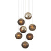 Currey and Company - 9000-1014 - Seven Light Pendant - Pathos - Antique Silver/Antique Gold/Matte Charcoal