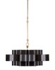 Currey and Company - 9000-0855 - One Light Chandelier - Grand Lotus - Satin Black/Contemporary Gold Leaf