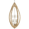 Currey and Company - 9000-0836 - Eight Light Chandelier - Menorca - Contemporary Silver Leaf/Smokewood/Natural Rope